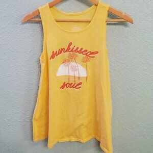 Sonoma Swing Tank - Size Small - yellow "Sunkissed Soul" w/palm trees